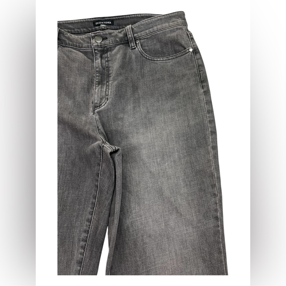 Eileen Fisher Organic Cotton Stretch High Waisted Jeans Carbon Grey - Picture 5 of 14